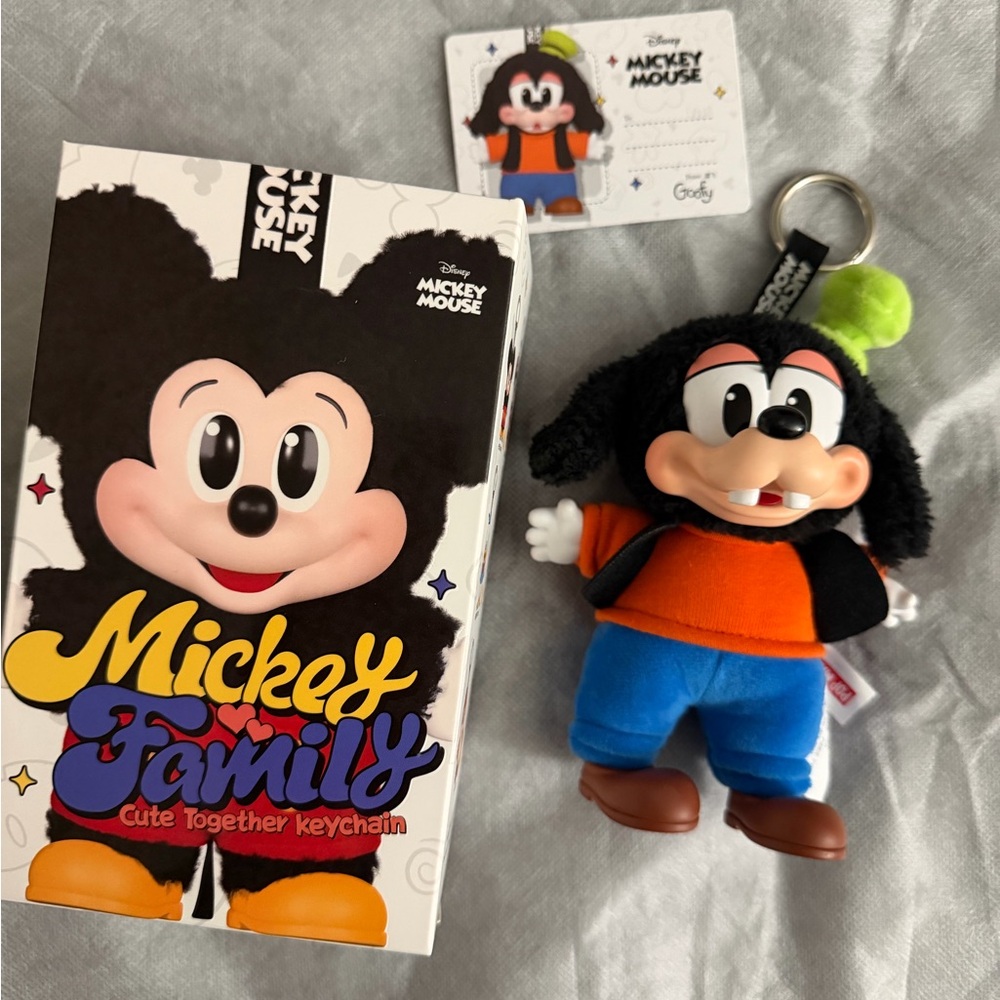 Disney Goofy Plush Keychain - Black, Blue, Orange